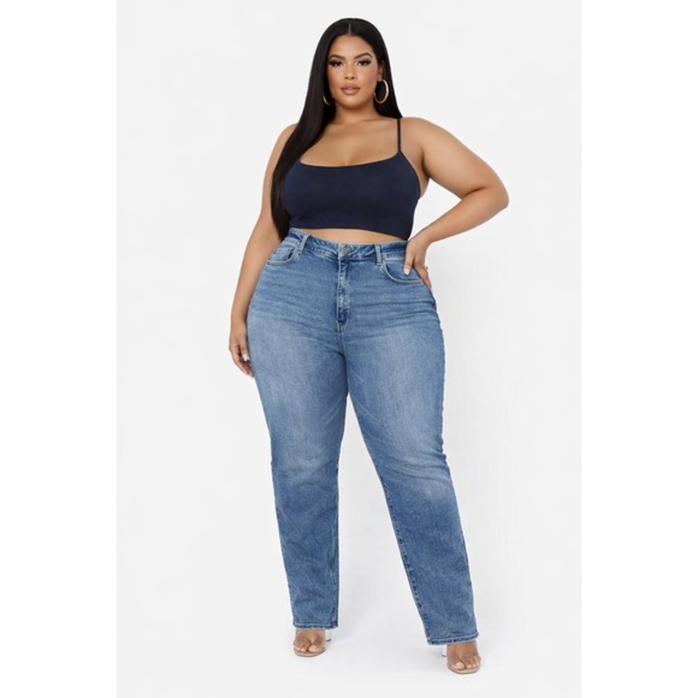 Bridge by GLY High Rise Straight Jeans Women‎ 24W Blue